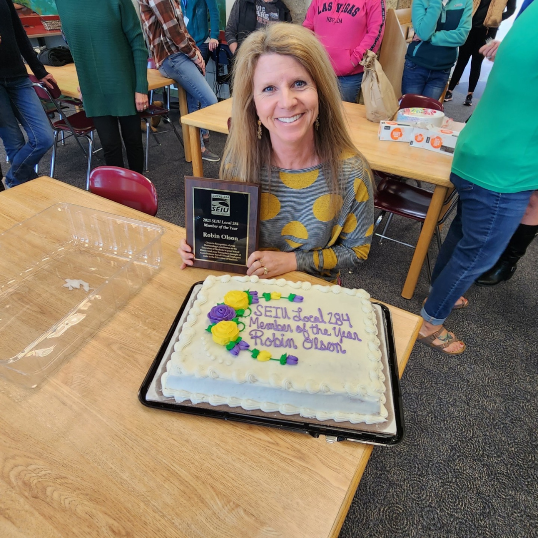 Robin Olson of Peqout Lakes wins SEIU Member of the Year!